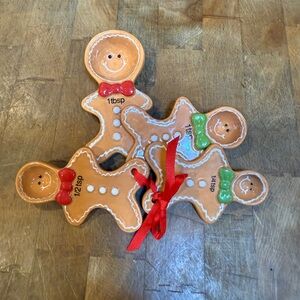 Pier 1 Imports Gingerbread Man Ceramic Measuring Spoons Set Christmas Holiday